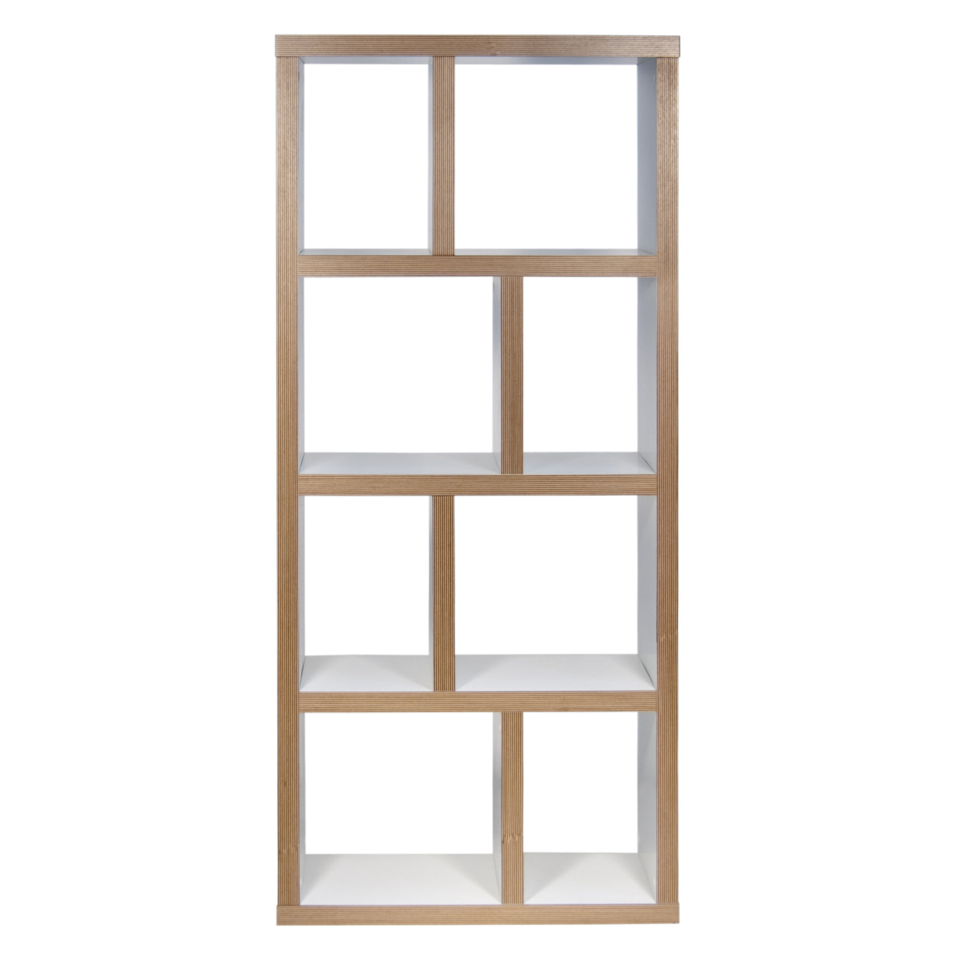 Stetson 4 Level Cube Unit Bookcase, (4 Shelves) 63" H x 28" W x 13" D, Pure White / Plywood
