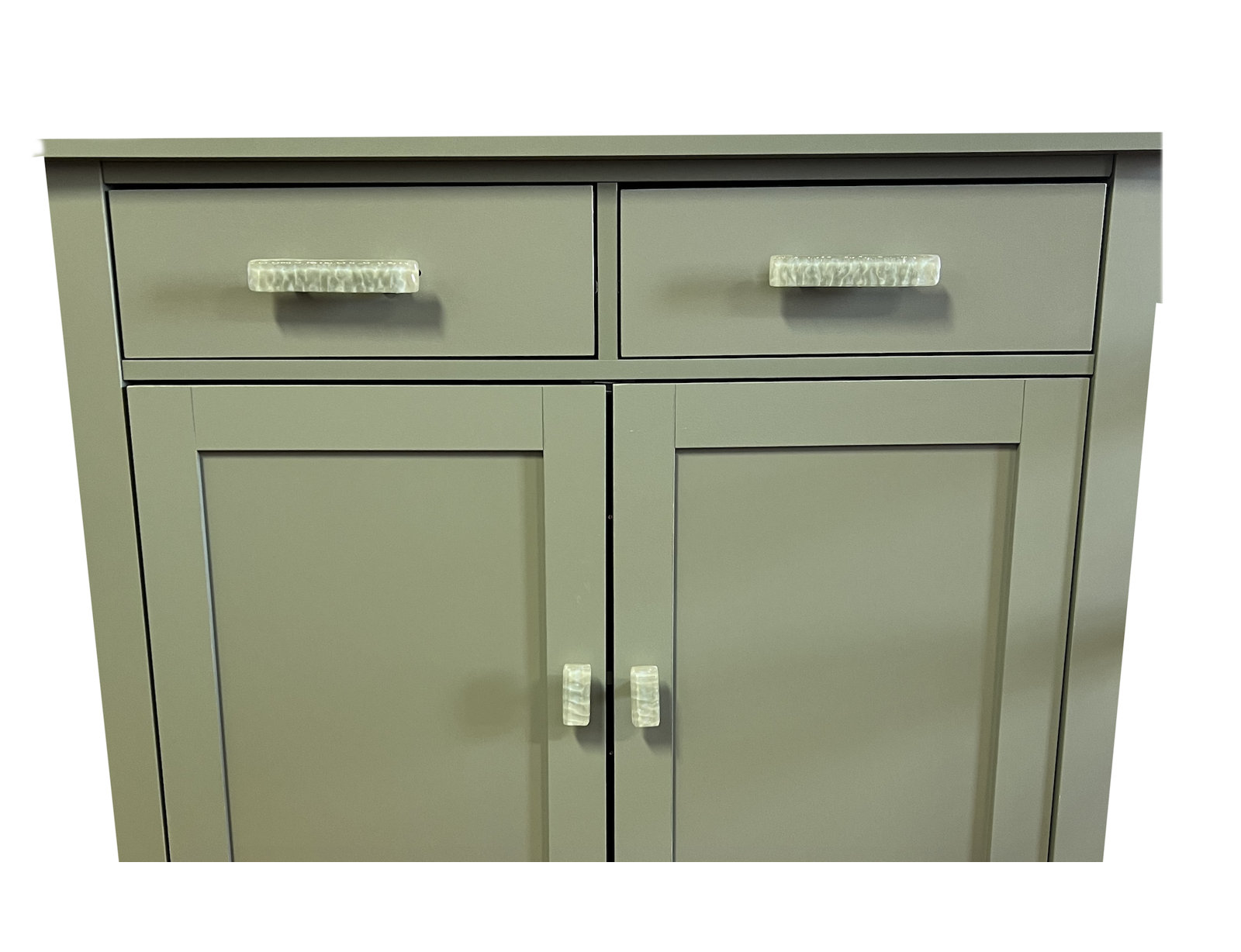 Glacier Skinny Rectangular Cabinet Knob, Oil Rubbed Bronze, Spruce Green