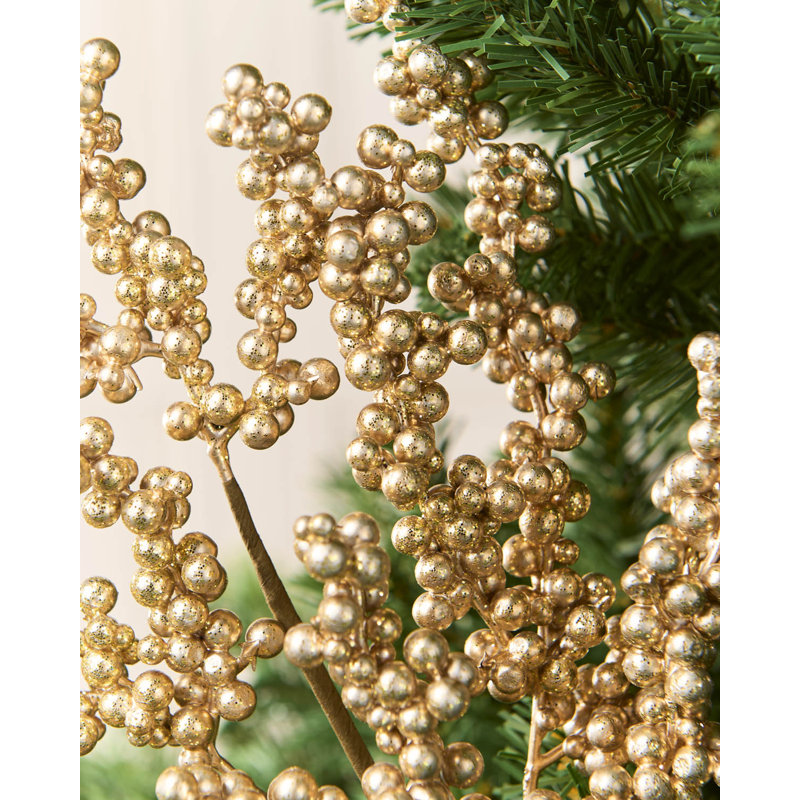 Gold Berry Christmas Tree Pick, 55cm