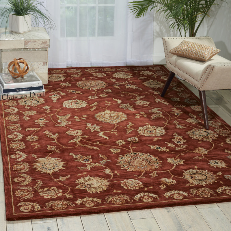 Elsebeth Silk Oriental Indoor Rug, Rectangle 3'9" x 5'9"