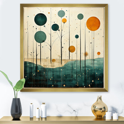 Sarcelle orange Mid Century Minimalist Oasis II - imprimé