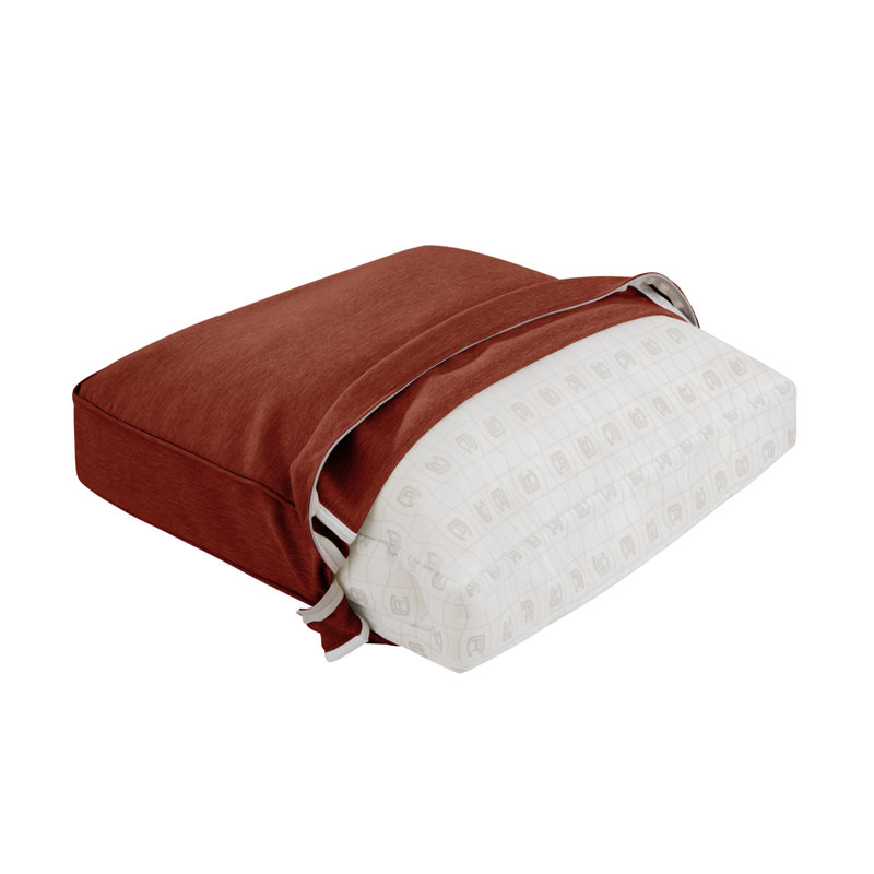Coussin de dossier extérieur Montlake, Polyester henné chiné, H 22 po x l 21 po x P 4 po