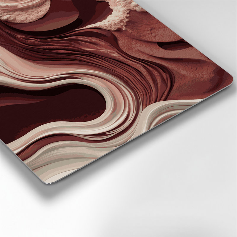 «Abstract Landscape», art mural en métal rouge 15