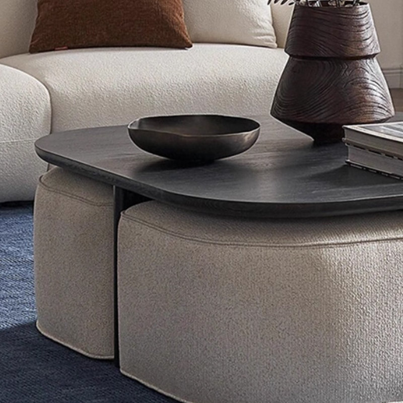 Minimalist creative design coffee table, Black, Beige