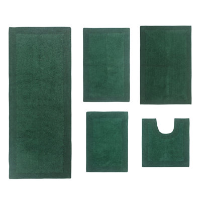 Bruss Luxury 100% Cotton Bath Rug (Set of 5) Reversible