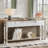 Mirrored Console Table with Shelf, 59" Modern Entryway Table Glass Sofa Table with Mirror Finish