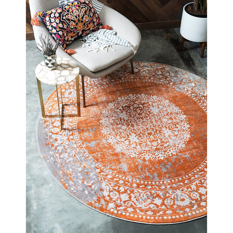 Pharaoh Abstract Indoor Rug, Round 8'
