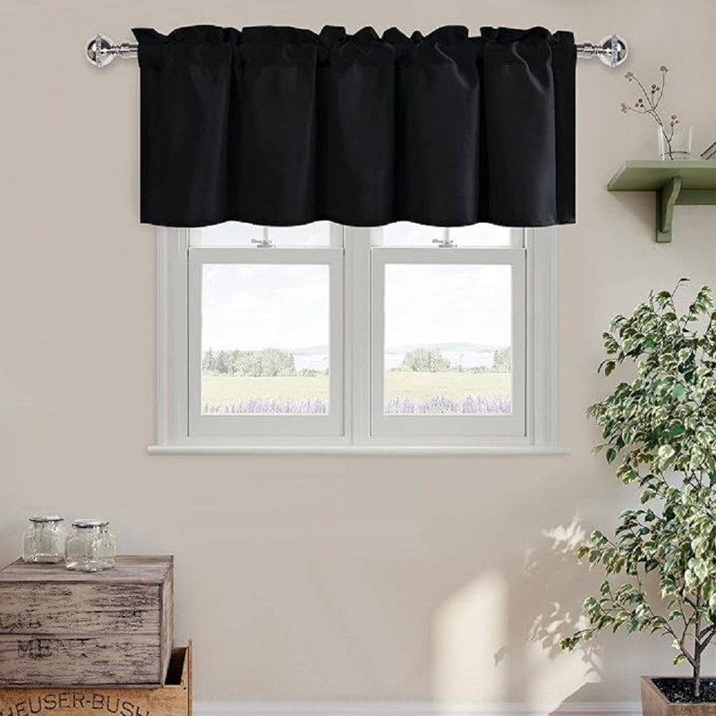 1 Panel Valance Curtains for Living Room, Kitchen Valance for Windows, Basement Window Curtains, 52 X 18 Inch, 52" W x 18" L