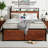 Bed Frame with Storage Headboard, 12 Drawers & RGB LED Lights, Metal Platform with Noise-Free Non-Slip Slats, Strong Support No Box Spring Needed, Built-in Charging Station-179013896-179013899