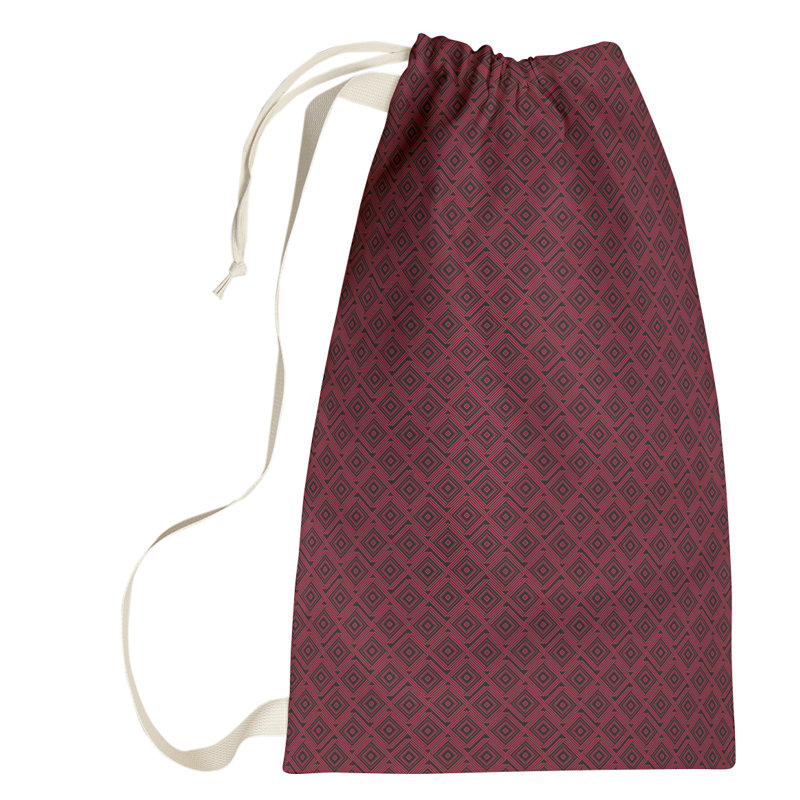 Sac à linge à labyrinthe carré, Petit (H 64 po x l 20 po x P 1,5 po), Noir / Rouge