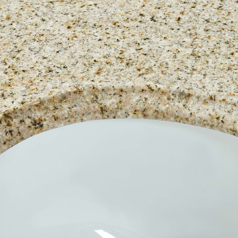 Plateau de meuble-lavabo simple en granite avec lavabo 43 po, Or du désert