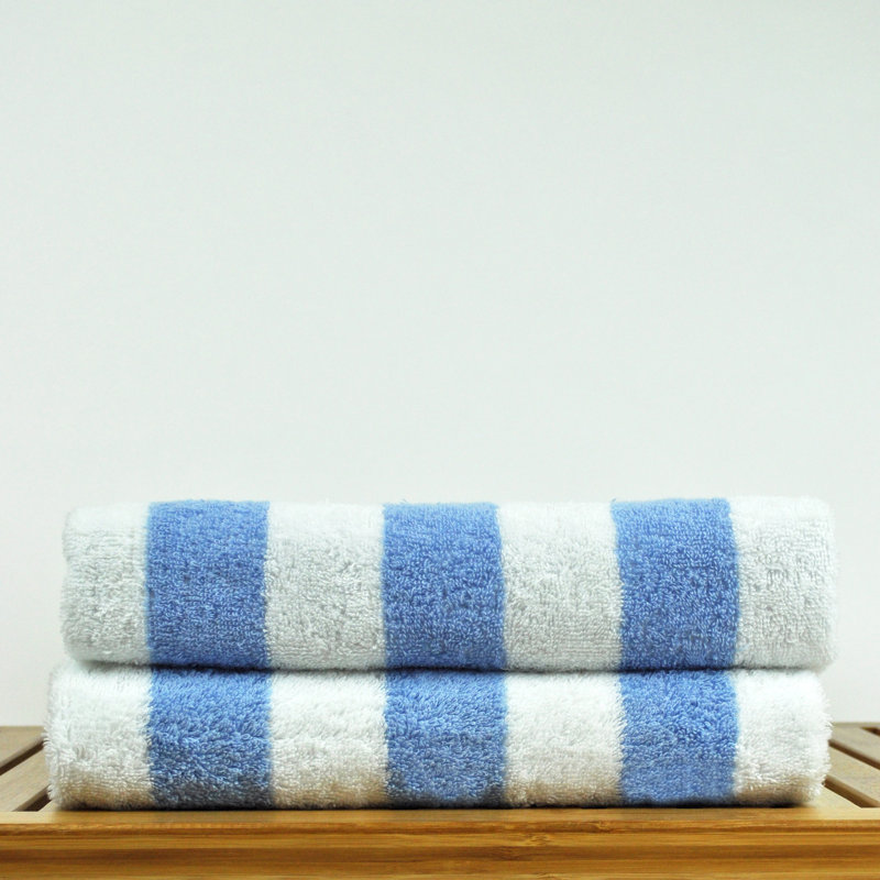 Ensemble de serviettes de plage 100% coton 2 pièces Luxury, Bleu pâle