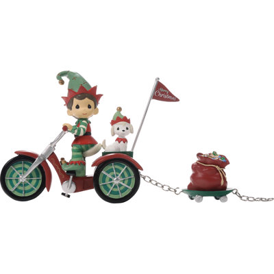 Precious Moments Santa Parade Elf Riding a Tricycle Figurine 3.95 Inch