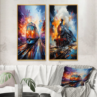 «Abstract Train Whirlwind», 2 pièces sur toile
