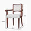 Ensemble de 2 chaises de salle à manger rembourrées à finition noyer - Fauteuils traditionnels avec lignes courbes, structure en bois franc massif et accoudoirs rembourrés, élégantes chaises d'appoint en tissu beige pour la salle à manger ou la cuisine