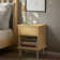 Deletha Rattan Side Table with USB Charging,LED Light & Storage