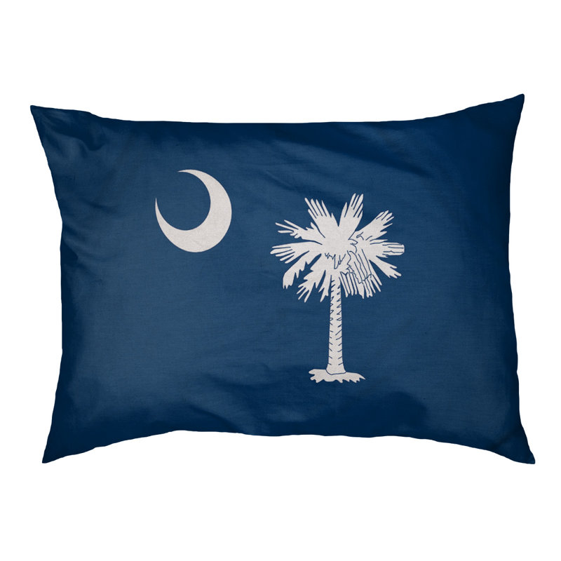 Coussin de créateur drapeau south caroline Burien, L 19,5 po x l 29,5 po, Marron foncé