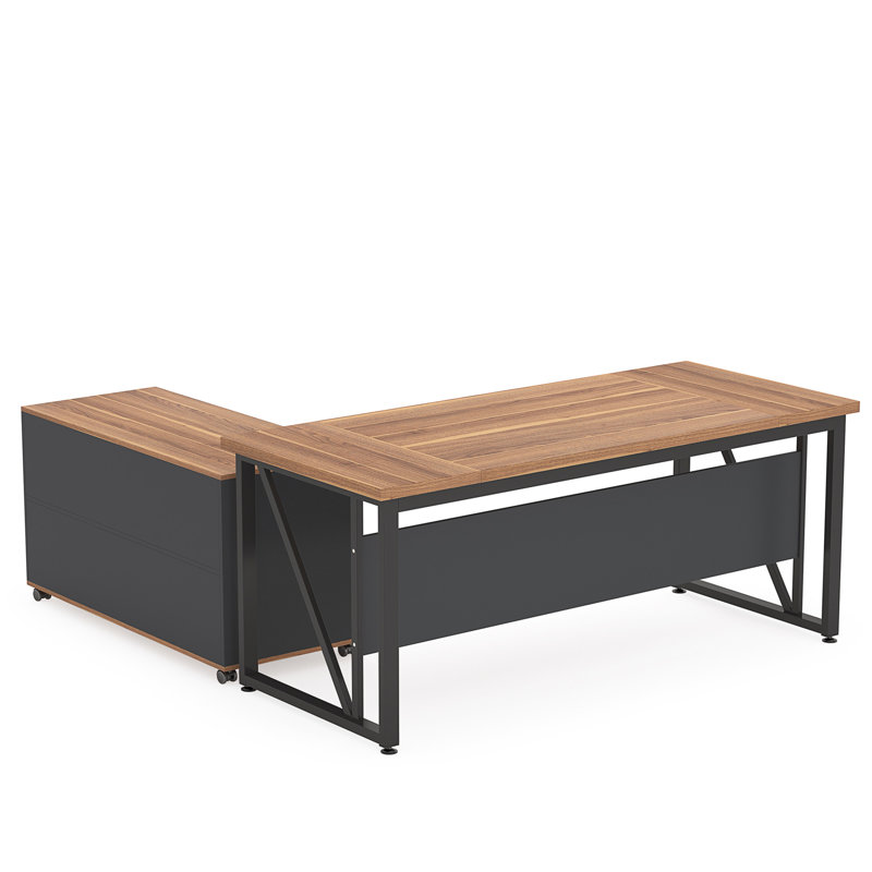 Bureau de direction de 63 pouces avec classeur mobile de 47 pouces (sans la chaise)