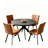 45.3"  Round Dining Table Set For 4, Extendable Wood Table With Faux Leather Chairs, Modern Kitchen Dining Room Set-1725856922