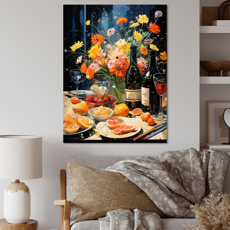 Pique-niques français à Bordeaux sur toile, Toile tendue, 32" H x 16" W