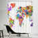 71" x 74" Shower Curtain, Wolrd Map Colour 3 by Michael Tompsett
