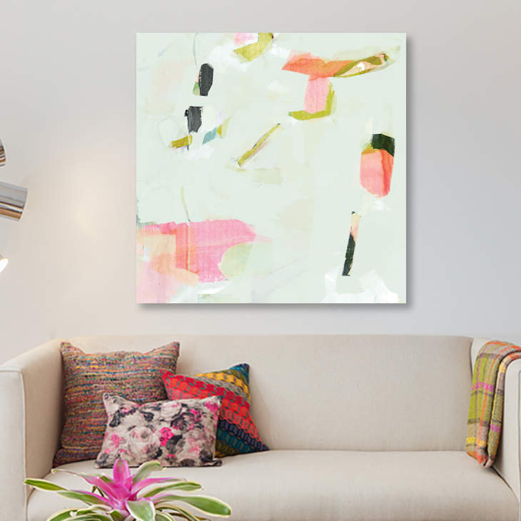 Art sur toile en nuage d’olives i, H 37 po x l 37 po x P 1,5 po, Toile tendue