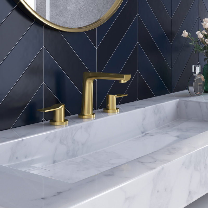 Widespread 2-handle Bathroom Faucet, Brushed Gold
