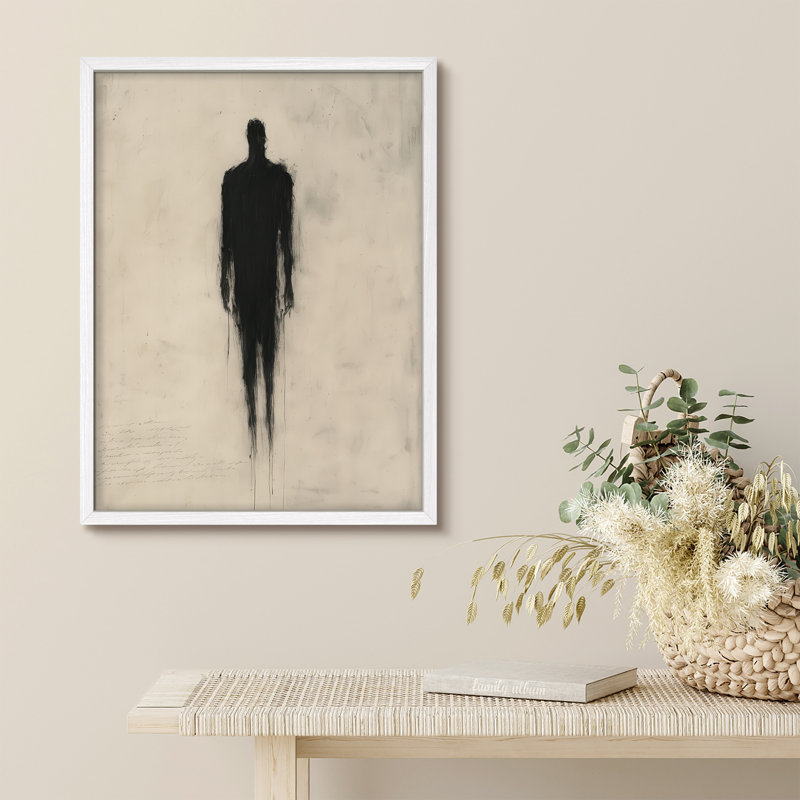 Reproduction d'art encadrée abstraite pour décoration intérieure moderne - 8 po x 10 po, H 10 po x l 8 po, Blanc