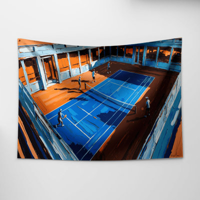 Sports Paddle Tennis Court Wall Tapestry
