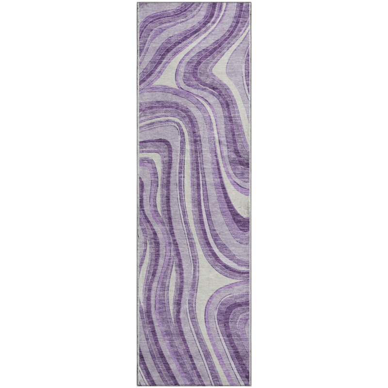 Premium Machine Washable Prisco Lavender Rug, Runner 2'3" x 7'6"