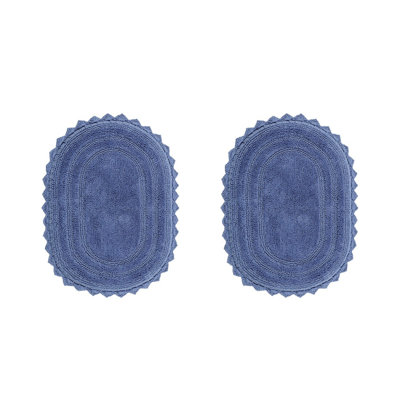 Janneli 100% Cotton Tufted 2 Piece Bathroom Rug Set, Reversible, Super Absorbent & Extra Soft Machine Washable Bath Rug