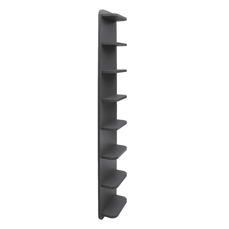 Cherene 8 Piece Melamine Chipboard Bathroom Shelves, Grey Diamond