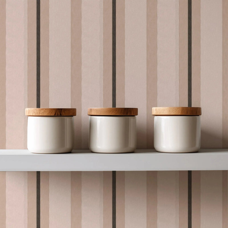 Miami Stripe Mini - Wallpaper, Stucco, Faux Grasscloth, Non-Pasted