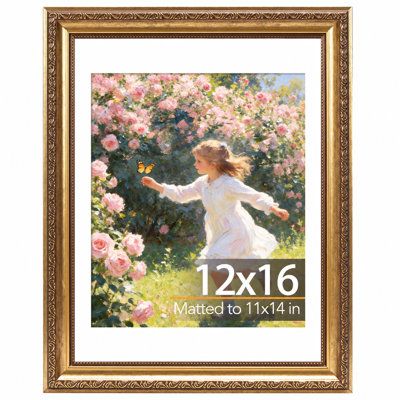 Cadre photo rétro 12 x 16 avec passe-partout 11 x 14, élégant cadre rétro 12 x 16 pour affichage mural, paquet de 1