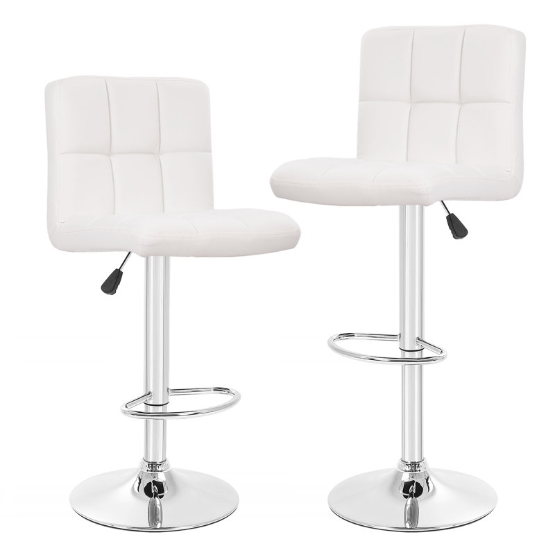 Tabouret pivotant à hauteur réglable Deneena, Blanc