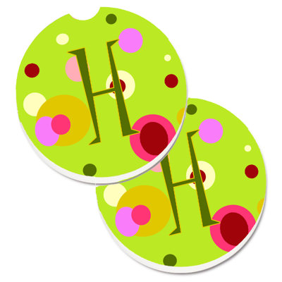 Ceramic Round 2 Piece Car Coaster Set