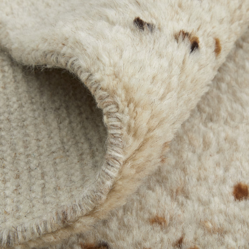Truxel Modern Polka Dots, Tan/Brown Area Rug, Rectangle 8' x 10'