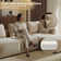 110''W Corduroy Modern  Compressed Block Couch With Plush Cushions