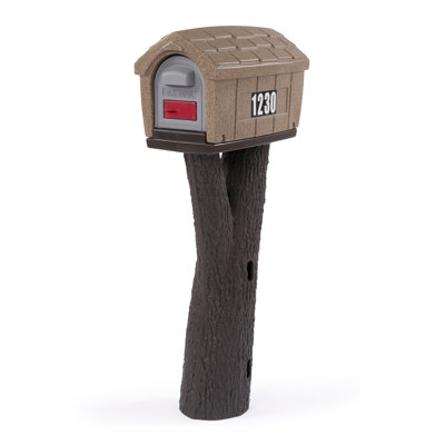 Plastic Post Mounted Mailbox with Magnetic Closure