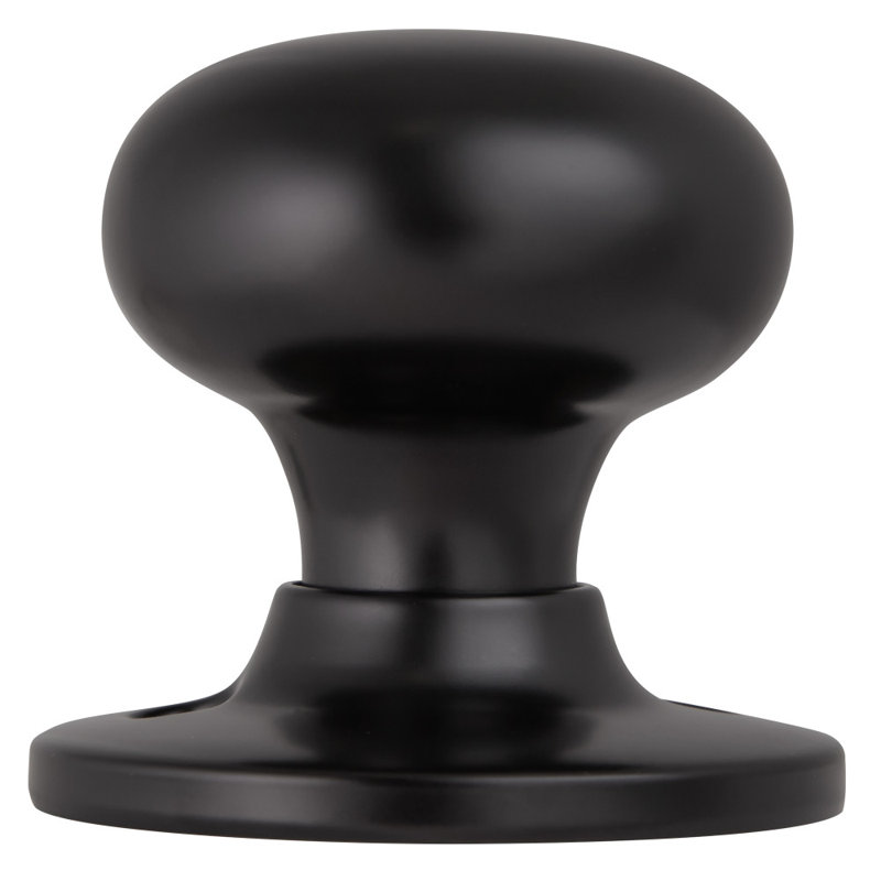 Faux bouton de porte simple Cambridge, Noir mat