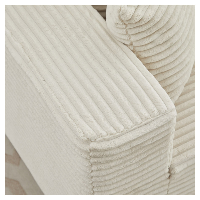 Canapé modulaire en velours côtelé beige Modern, Orienté à droite, Beige