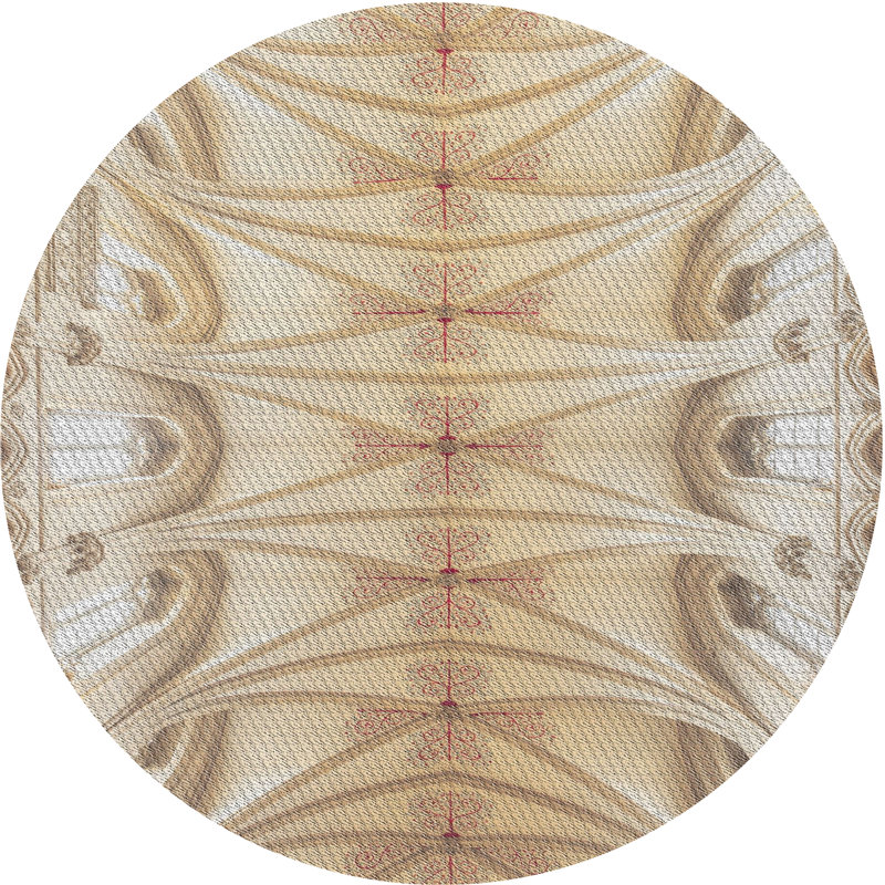 Tapis à motif olive, Rond 3 pi