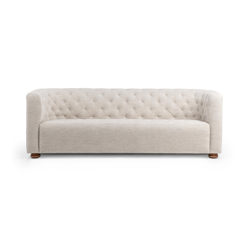 Orville Upholstered Sofa, Beige Polyester Blend