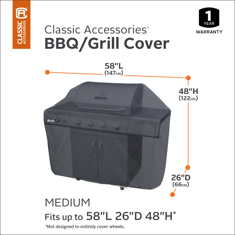 Classic Accessories 26'' W x 58'' D Grill Cover