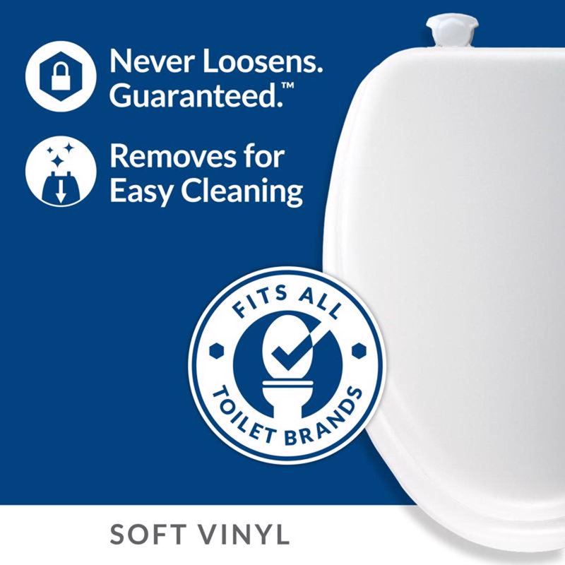 Mayfair by Bemis Eden Round Sky Blue Soft Toilet Seat, Blue