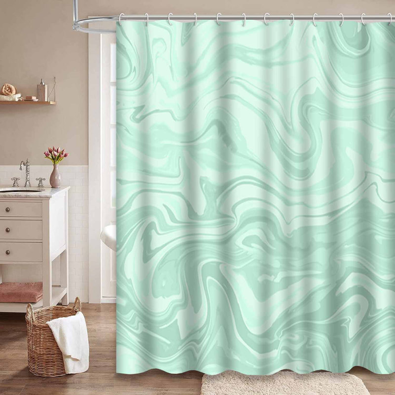 Rideau de douche en marbre naturel avec 12 crochets, L 72 po x l 78 po