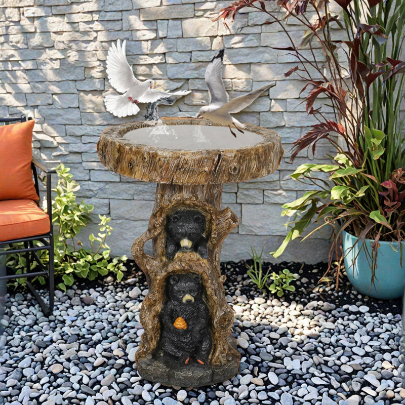 23,6 pouces rétro autoportants bains d'oiseaux et mangeoire d'oiseaux, bol d'oiseaux pour la décoration du jardin extérieur