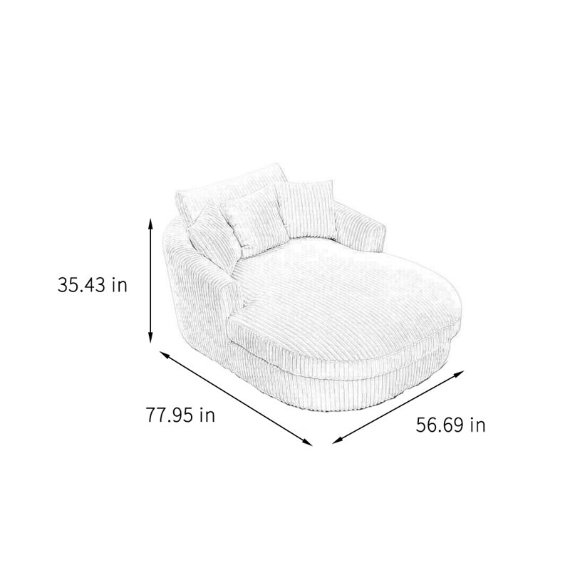 Simple oval sofa modern lazy chaise longue, Grey