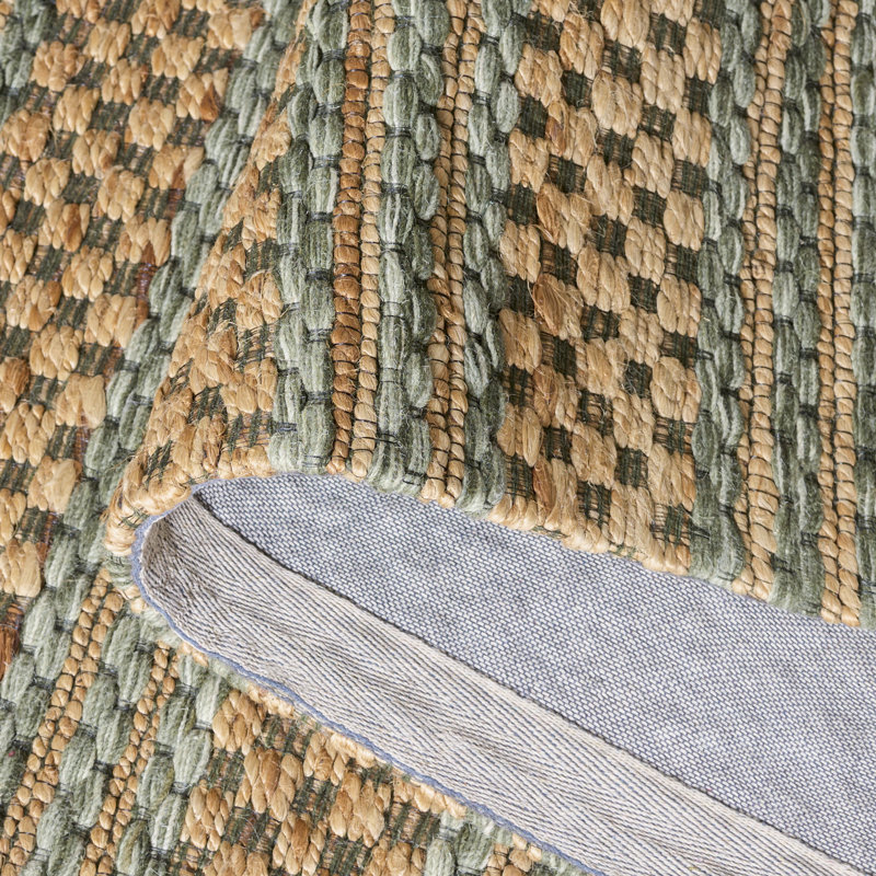 Martha Stewart 9528 Hand Tufted 40% Jute; 40% Wool; 20% Cotton Striped Rug, Rectangle 4' x 6'