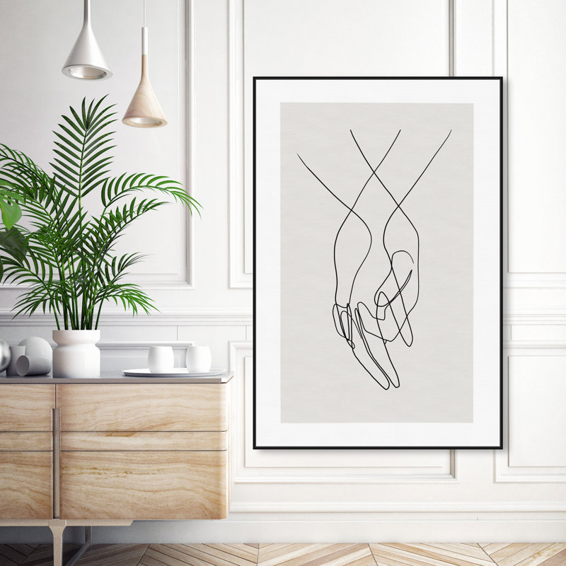 «Hands Shapes», impression sur toile, H 54 po x l 36 po, Toile encadrée, Noir